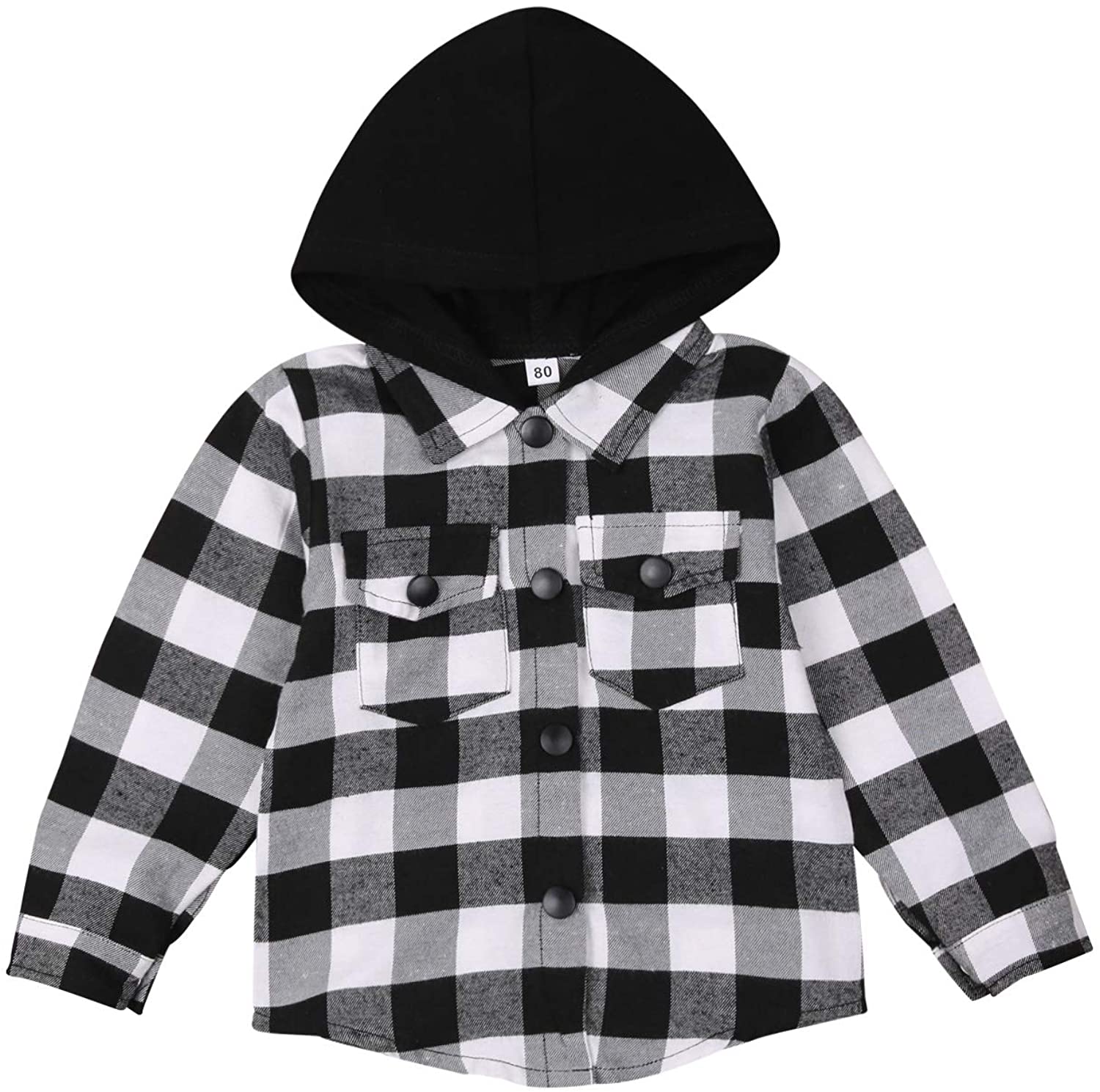 Kids Little Boys Girls Baby Long Sleeve Button Down Hooded Plaid Shirt Red Plaid Flannel Outfits Kids Little Boys Girls Baby Long Sleeve Button Down Hooded Plaid Shirt Red Plaid Flannel Outfits