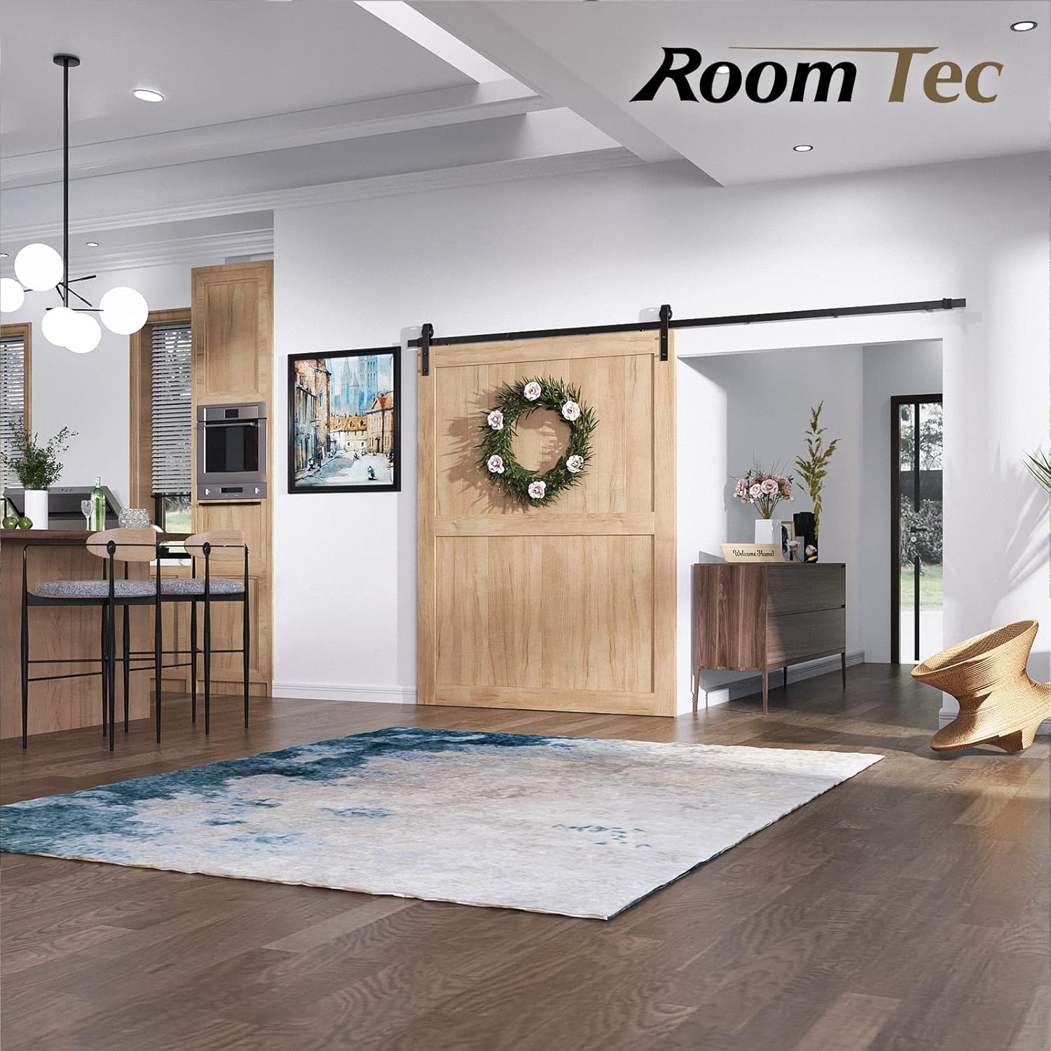 Easy Installation J Shape Hanger Smoothly and Quietly Fit 1 3/8-1 3/4 Thickness Door Panel Black ROOMTEC Sliding Barn Door Hardware Kit 6ft Heavy Duty Sturdy Easy Installation J Shape Hanger Smoothly and Quietly Fit 1 3/8-1 3/4 Thickness Door Panel Black ROOMTEC Sliding Barn Door Hardware Kit 6ft Heavy Duty Sturdy