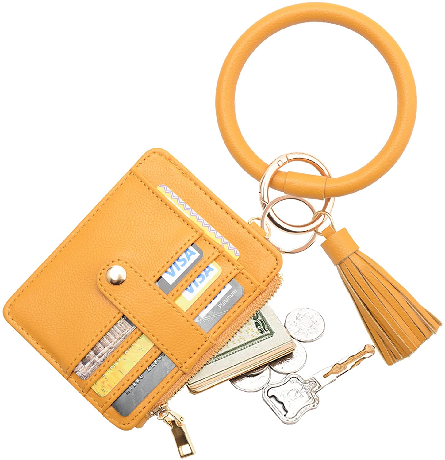 COOLANS Wristlet Bracelet Keychain Pocket Credit Card Holder Purse Tassel Keychain Bangle Key Ring for Women COOLANS Wristlet Bracelet Keychain Pocket Credit Card Holder Purse Tassel Keychain Bangle Key Ring for Women