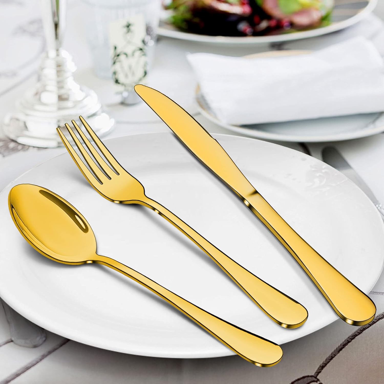 Stainless Steel Silverware Flatware Set for 8 Elegant Cutlery Tableware Includes Fork Spoon Knife LIANYU 46-Piece Silverware Set with Serving Utensils Mirror Polished Dishwasher Safe Stainless Steel Silverware Flatware Set for 8 Elegant Cutlery Tableware Includes Fork Spoon Knife LIANYU 46-Piece Silverware Set with Serving Utensils Mirror Polished Dishwasher Safe