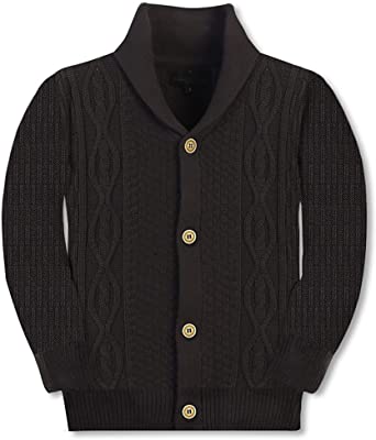 Gioberti Kids and Boys 100% Cotton Knitted Shawl Collar Cardigan Sweater Gioberti Kids and Boys 100% Cotton Knitted Shawl Collar Cardigan Sweater