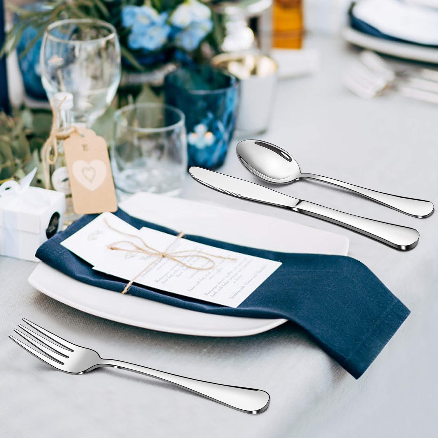 Stainless Steel Silverware Flatware Set for 8 Elegant Cutlery Tableware Includes Fork Spoon Knife LIANYU 46-Piece Silverware Set with Serving Utensils Mirror Polished Dishwasher Safe Stainless Steel Silverware Flatware Set for 8 Elegant Cutlery Tableware Includes Fork Spoon Knife LIANYU 46-Piece Silverware Set with Serving Utensils Mirror Polished Dishwasher Safe