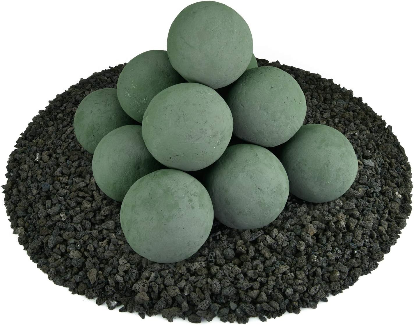 Speckled Modern Accessory for Indoor and Outdoor Fire Pits or Fireplaces – Brushed Concrete Look Ceramic Fire Balls Pewter Gray 6 Inch Set of 5 Speckled Modern Accessory for Indoor and Outdoor Fire Pits or Fireplaces – Brushed Concrete Look Ceramic Fire Balls Pewter Gray 6 Inch Set of 5