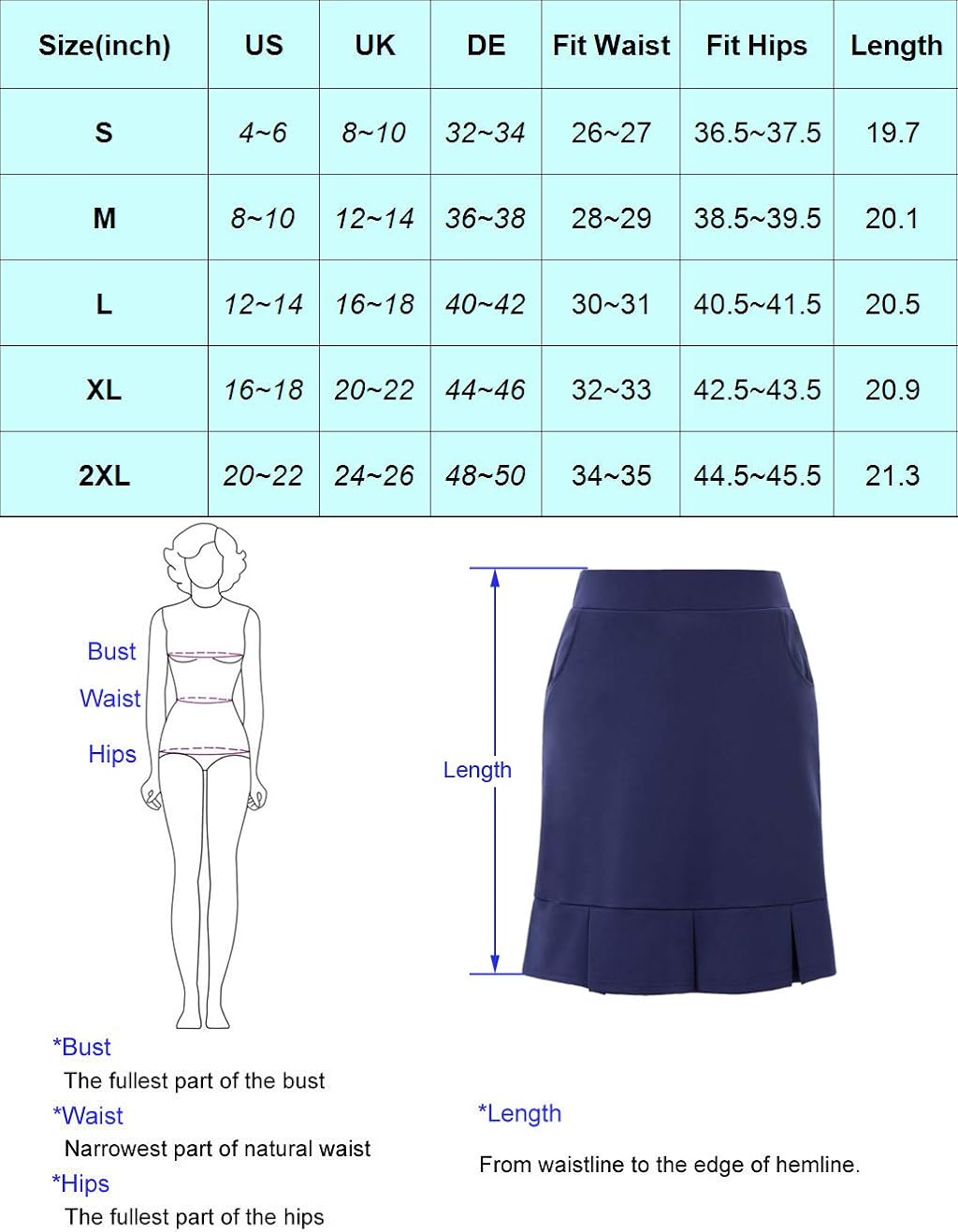 GRACE KARIN Women's Active Athletic Skort Lightweight Skirt with Pockets GRACE KARIN Women's Active Athletic Skort Lightweight Skirt with Pockets