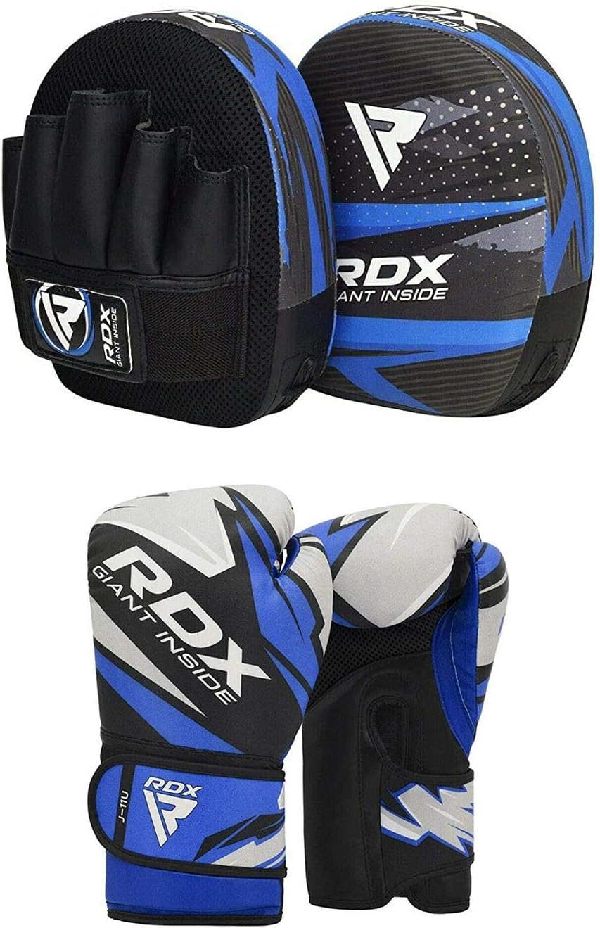 Youth Hook and Jab Target Focus Mitts with Punching Gloves Junior Hand Shield for MMA Muay Thai Martial Arts RDX Kids Boxing Pads and Gloves Set Boxercise Karate and Kickboxing Training Youth Hook and Jab Target Focus Mitts with Punching Gloves Junior Hand Shield for MMA Muay Thai Martial Arts RDX Kids Boxing Pads and Gloves Set Boxercise Karate and Kickboxing Training
