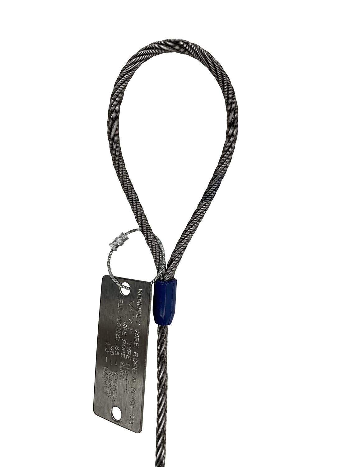 Various Sizes in Listing 1/4 x 8' Single Leg Wire Rope Sling w/Thimble Eye Each End Kennedy Wire Rope & Sling Co Various Sizes in Listing 1/4 x 8' Single Leg Wire Rope Sling w/Thimble Eye Each End Kennedy Wire Rope & Sling Co