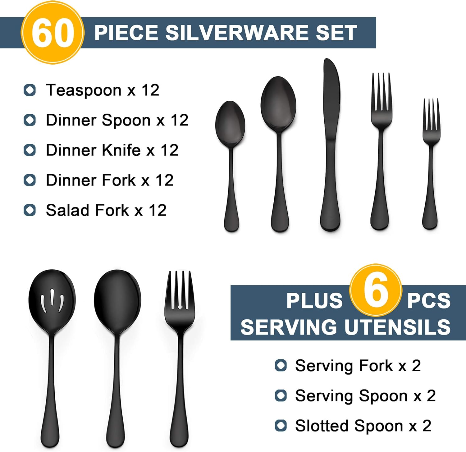 Stainless Steel Silverware Flatware Set for 8 Elegant Cutlery Tableware Includes Fork Spoon Knife LIANYU 46-Piece Silverware Set with Serving Utensils Mirror Polished Dishwasher Safe Stainless Steel Silverware Flatware Set for 8 Elegant Cutlery Tableware Includes Fork Spoon Knife LIANYU 46-Piece Silverware Set with Serving Utensils Mirror Polished Dishwasher Safe