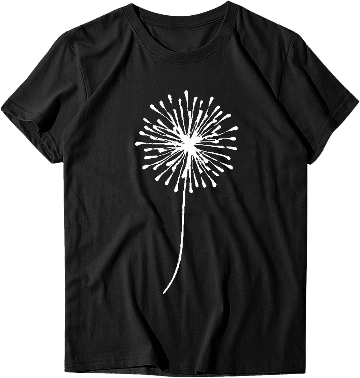 WUAI Summer Tops for Women Casual Short Sleeve Sunflower Graphic Tees Comfy Loose Fit Workout Cotton Shirts Blouses WUAI Summer Tops for Women Casual Short Sleeve Sunflower Graphic Tees Comfy Loose Fit Workout Cotton Shirts Blouses