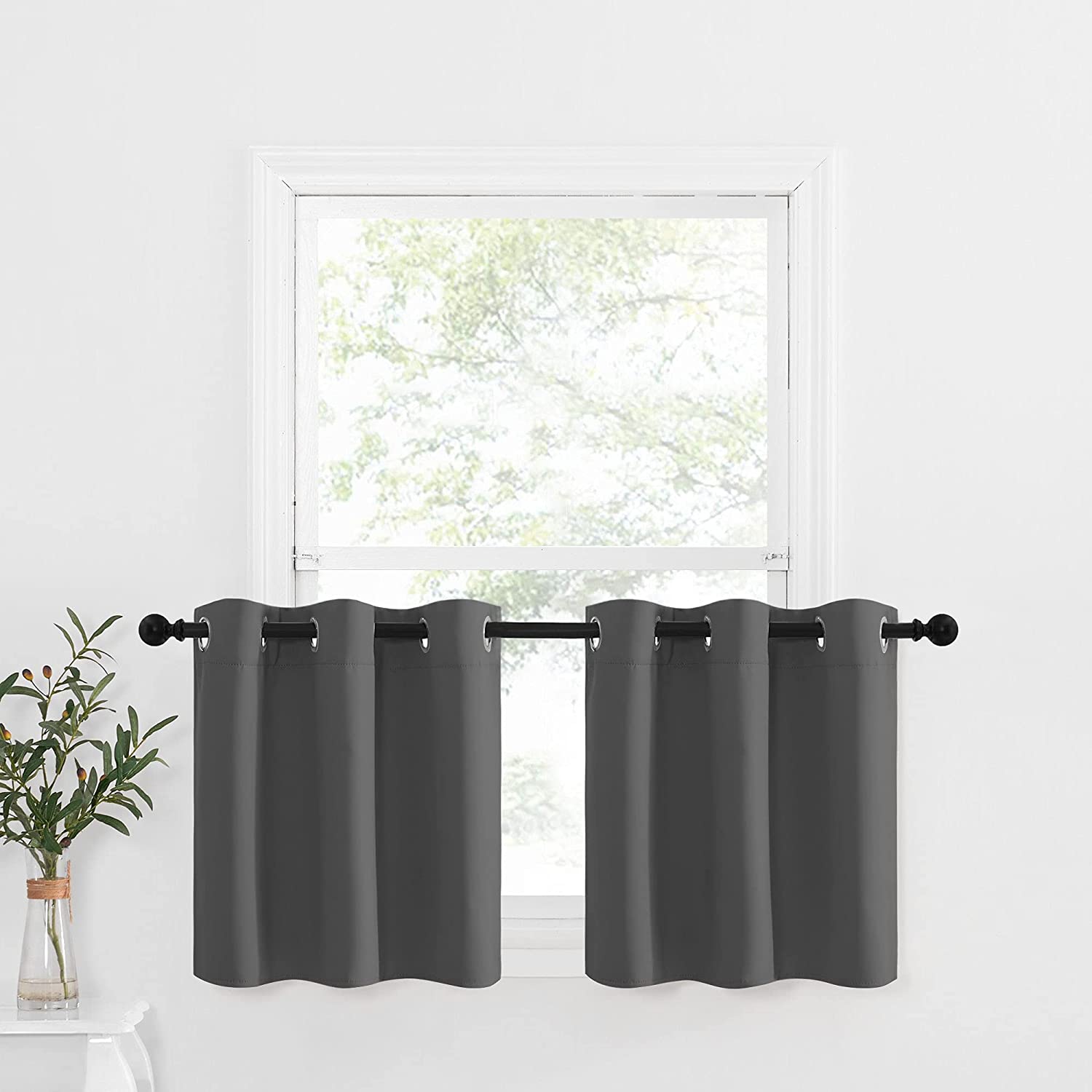 Grommet Window Valance Thermal Insulated Curtain Tier for Bedroom/Living Room/Dining Room 1 Piece NICETOWN Blackout Kitchen Curtain for Windows Sea Teal 1.2 inches Header 52W x 18L Grommet Window Valance Thermal Insulated Curtain Tier for Bedroom/Living Room/Dining Room 1 Piece NICETOWN Blackout Kitchen Curtain for Windows Sea Teal 1.2 inches Header 52W x 18L