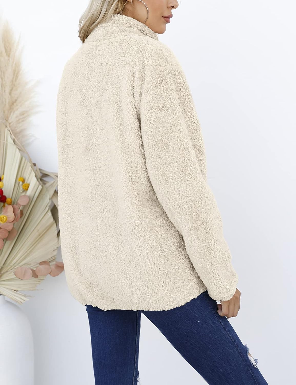 MEROKEETY Womens Long Sleeve Full Zip Sherpa Jackets Patchwork Fleece Coat with Zipper MEROKEETY Womens Long Sleeve Full Zip Sherpa Jackets Patchwork Fleece Coat with Zipper