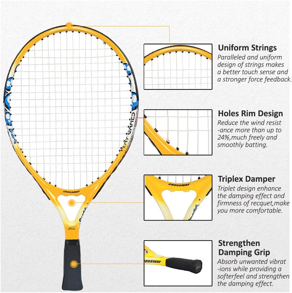MAIBOLE Junior Tennis Racquet Recreational Tennis Racket Pre-Strung Head Light Balance for Beginners Youth Kids Good Control Grip MAIBOLE Junior Tennis Racquet Recreational Tennis Racket Pre-Strung Head Light Balance for Beginners Youth Kids Good Control Grip