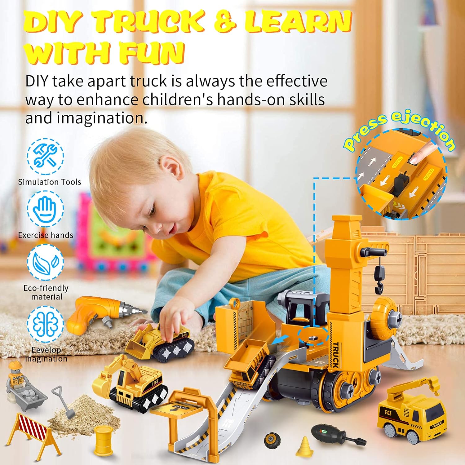Noetoy Take Apart Toys with Electric Drill Toys for 3 4 5 6 7 8 Year Old Boys Christmas Birthday Gifts for 5 6 7 8 9 10 Year Old Boys Girls Kids 4 in 1 DIY Take Apart Truck Construction Toys Noetoy Take Apart Toys with Electric Drill Toys for 3 4 5 6 7 8 Year Old Boys Christmas Birthday Gifts for 5 6 7 8 9 10 Year Old Boys Girls Kids 4 in 1 DIY Take Apart Truck Construction Toys