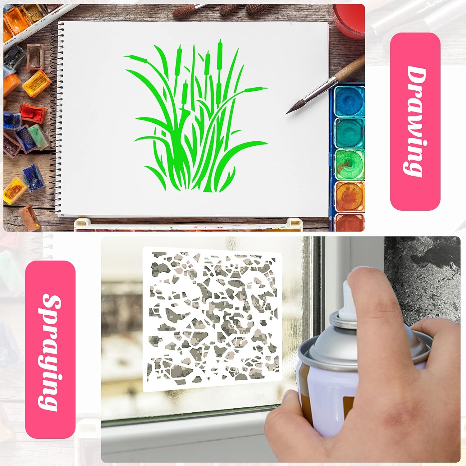 9 Pieces Camo Print Stencils Camouflage Painting Templates Reusable Grass Pattern Stencils Green Camo DIY Stencils for Scrapbooking Painting on Wood Crafts 7.9 x 7.9 Inch 9 Pieces Camo Print Stencils Camouflage Painting Templates Reusable Grass Pattern Stencils Green Camo DIY Stencils for Scrapbooking Painting on Wood Crafts 7.9 x 7.9 Inch