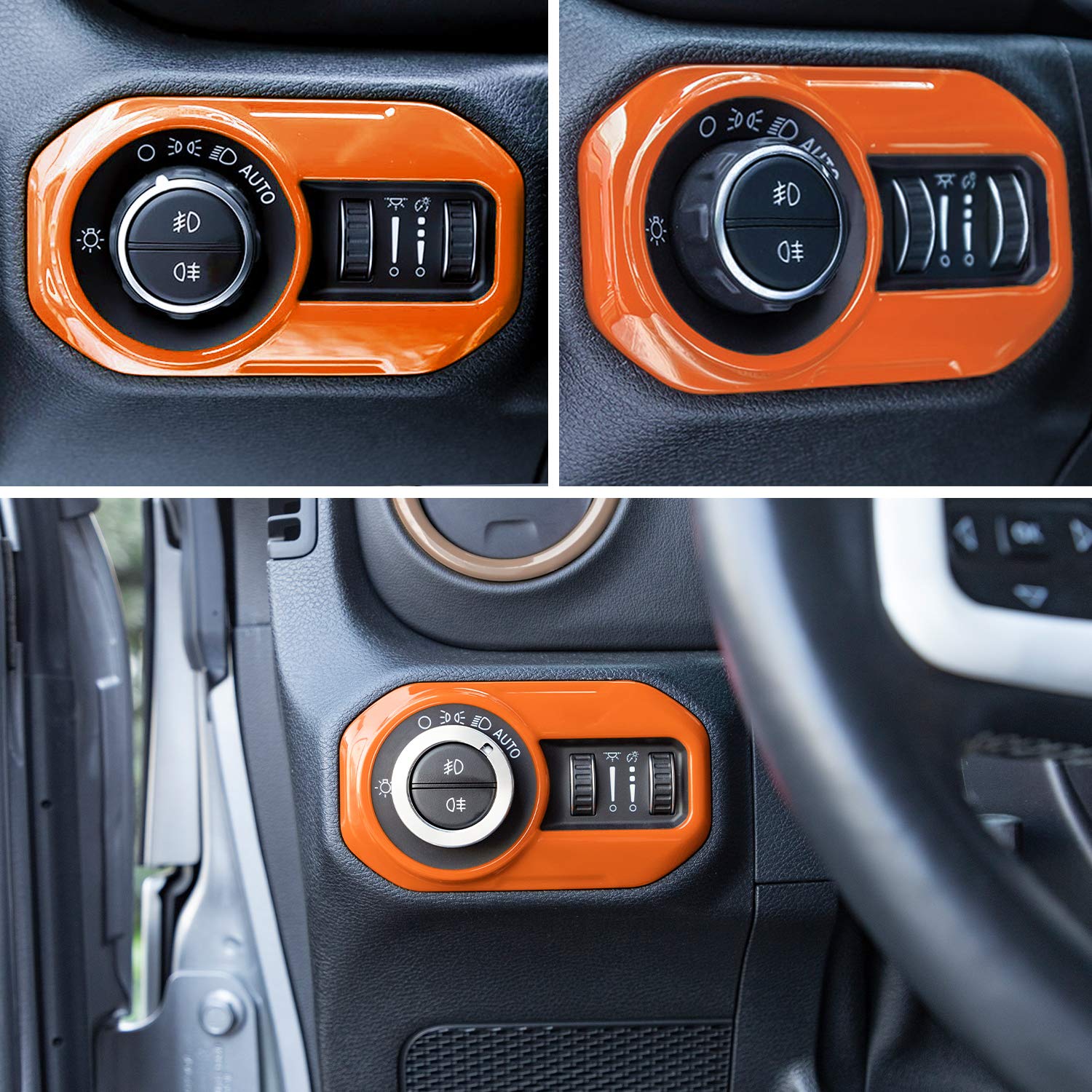 Yellow Headlight Lamp Switch Trim Cover Button Decoration Interior Accessories for 2018-2021 Jeep Wrangler JL JLU & Gladiator JT Yellow Headlight Lamp Switch Trim Cover Button Decoration Interior Accessories for 2018-2021 Jeep Wrangler JL JLU & Gladiator JT