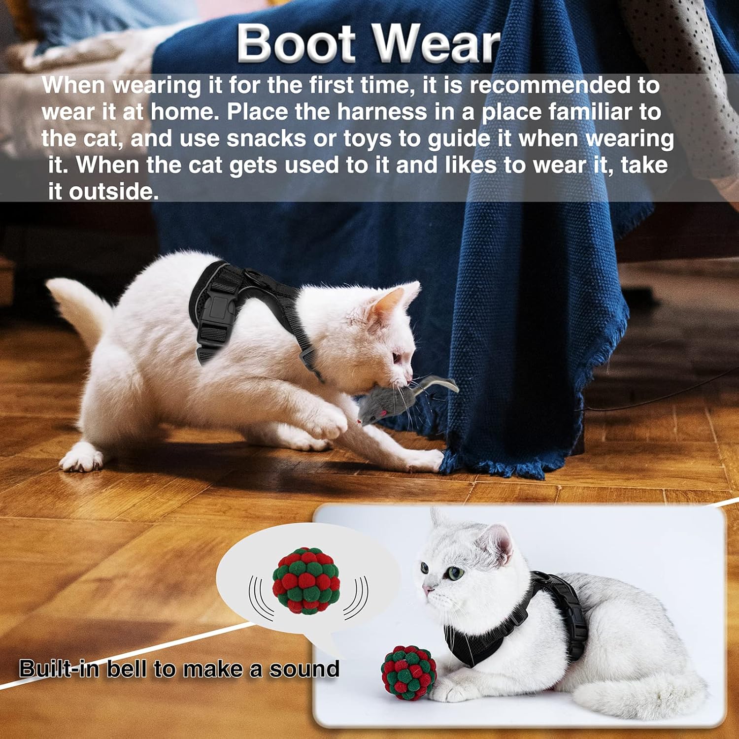 Easy Control and Soft Breathable Mesh Small Pet Vest for Outdoor Walking Escape Proof Adjustable Kitten Harness with Reflective Strip Demigreat Cat Harness with Plush Bouncy Ball and 2 Mouse Toy Easy Control and Soft Breathable Mesh Small Pet Vest for Outdoor Walking Escape Proof Adjustable Kitten Harness with Reflective Strip Demigreat Cat Harness with Plush Bouncy Ball and 2 Mouse Toy