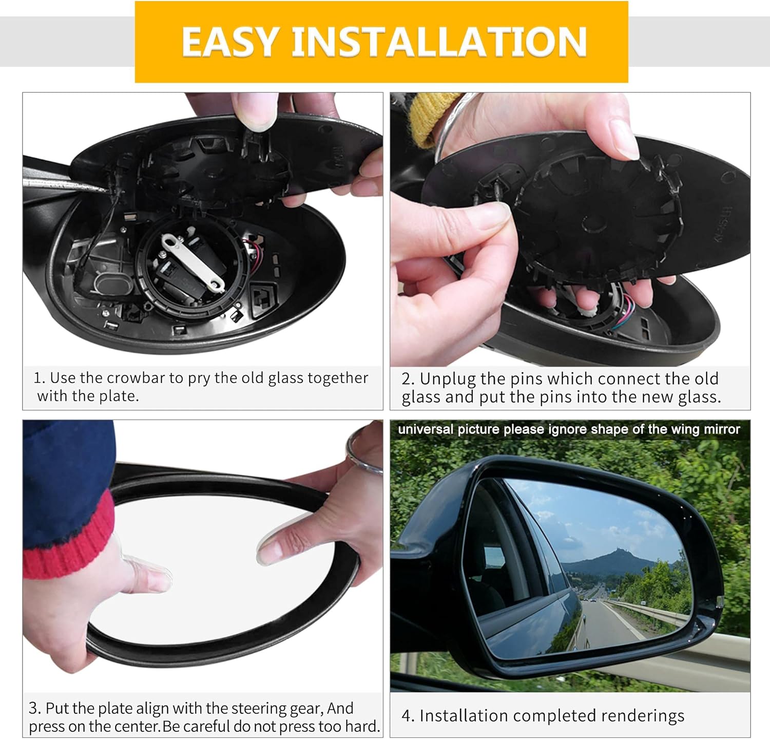 X AUTOHAUX Car Rearview Mirror Glass Replacement with Backing Plate Heated Left Driver Side for Mazda 5 CX-7 for Mazda CX-9 X AUTOHAUX Car Rearview Mirror Glass Replacement with Backing Plate Heated Left Driver Side for Mazda 5 CX-7 for Mazda CX-9