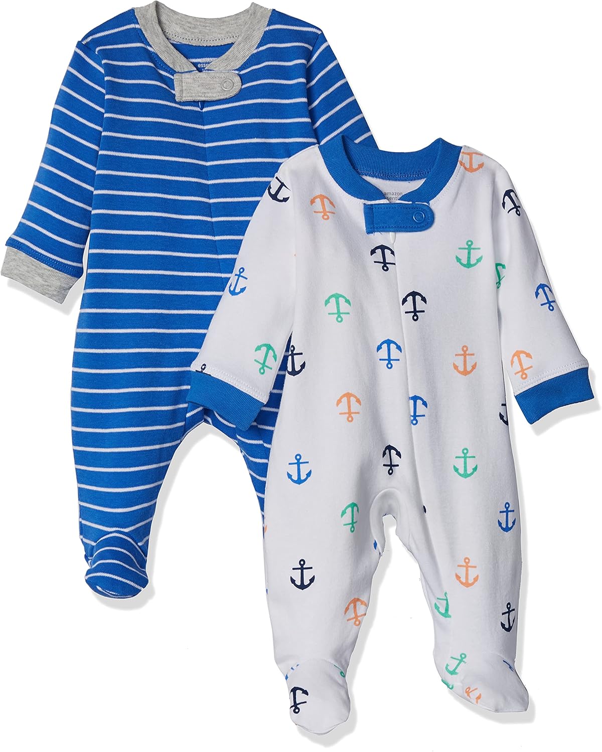 Essentials Baby Cotton Footed Zip-Front 2-Pack Sleep and Play Essentials Baby Cotton Footed Zip-Front 2-Pack Sleep and Play