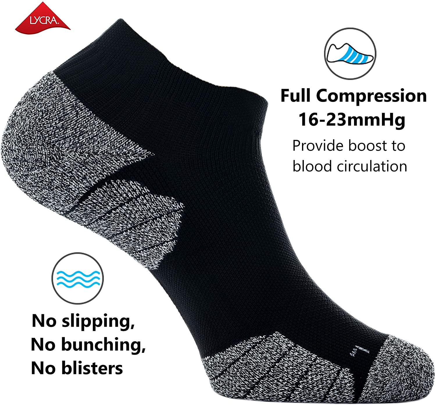 CWVLC Unisex Cushioned Compression Athletic Ankle Socks Multipack CWVLC Unisex Cushioned Compression Athletic Ankle Socks Multipack