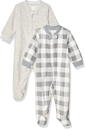 Essentials Baby Cotton Footed Zip-Front 2-Pack Sleep and Play Essentials Baby Cotton Footed Zip-Front 2-Pack Sleep and Play