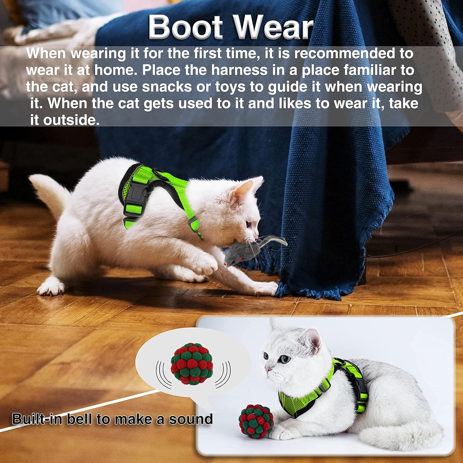 Easy Control and Soft Breathable Mesh Small Pet Vest for Outdoor Walking Escape Proof Adjustable Kitten Harness with Reflective Strip Demigreat Cat Harness with Plush Bouncy Ball and 2 Mouse Toy Easy Control and Soft Breathable Mesh Small Pet Vest for Outdoor Walking Escape Proof Adjustable Kitten Harness with Reflective Strip Demigreat Cat Harness with Plush Bouncy Ball and 2 Mouse Toy