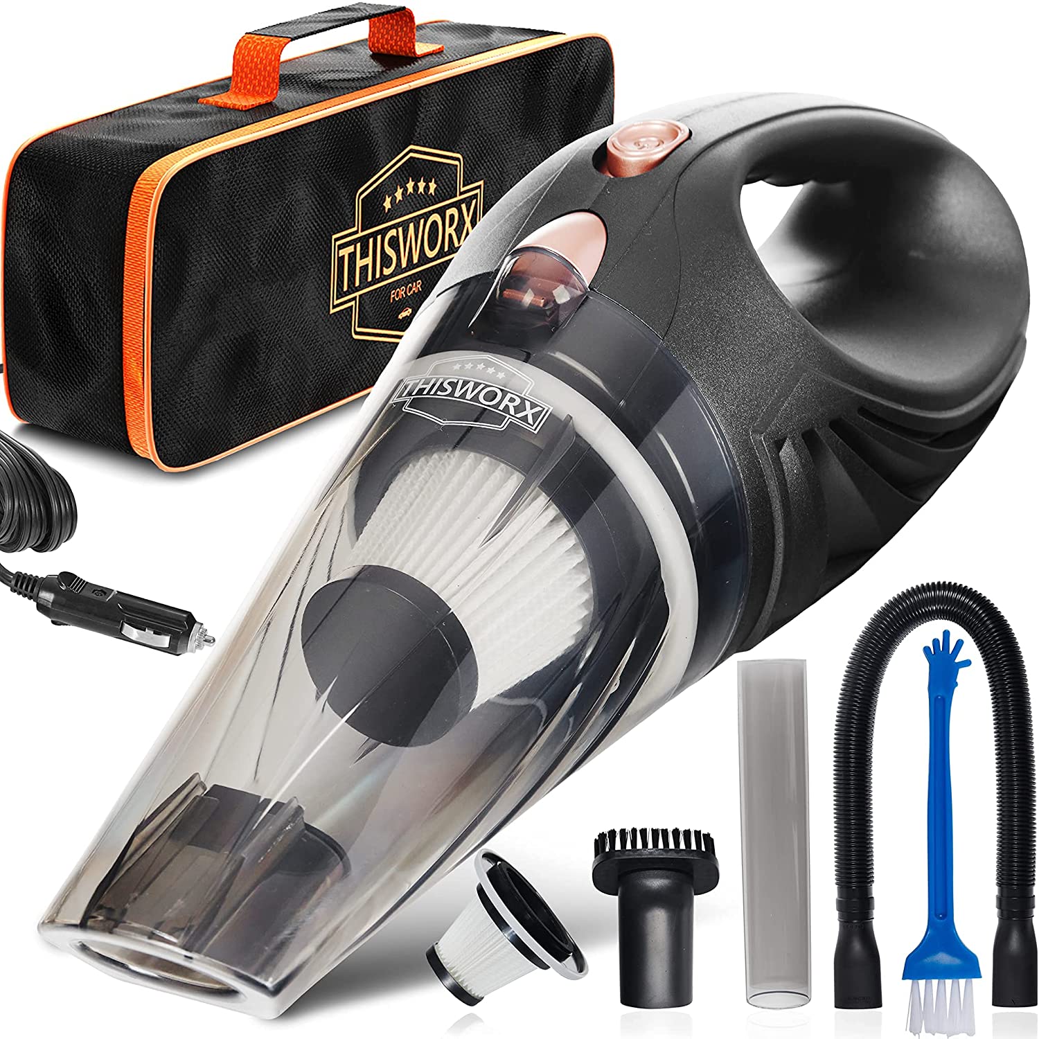 Car Vacuum Cleaner Car Vacuum Cleaner High Power Handheld Vacuum Cleaner 8000Pa Suction with 16.4ft Cord Hand Vacuum Wet and Dry Cleaning Portable Vacuum Cleaner for Car Kit with Metal HEPA Filter Car Vacuum Cleaner Car Vacuum Cleaner High Power Handheld Vacuum Cleaner 8000Pa Suction with 16.4ft Cord Hand Vacuum Wet and Dry Cleaning Portable Vacuum Cleaner for Car Kit with Metal HEPA Filter