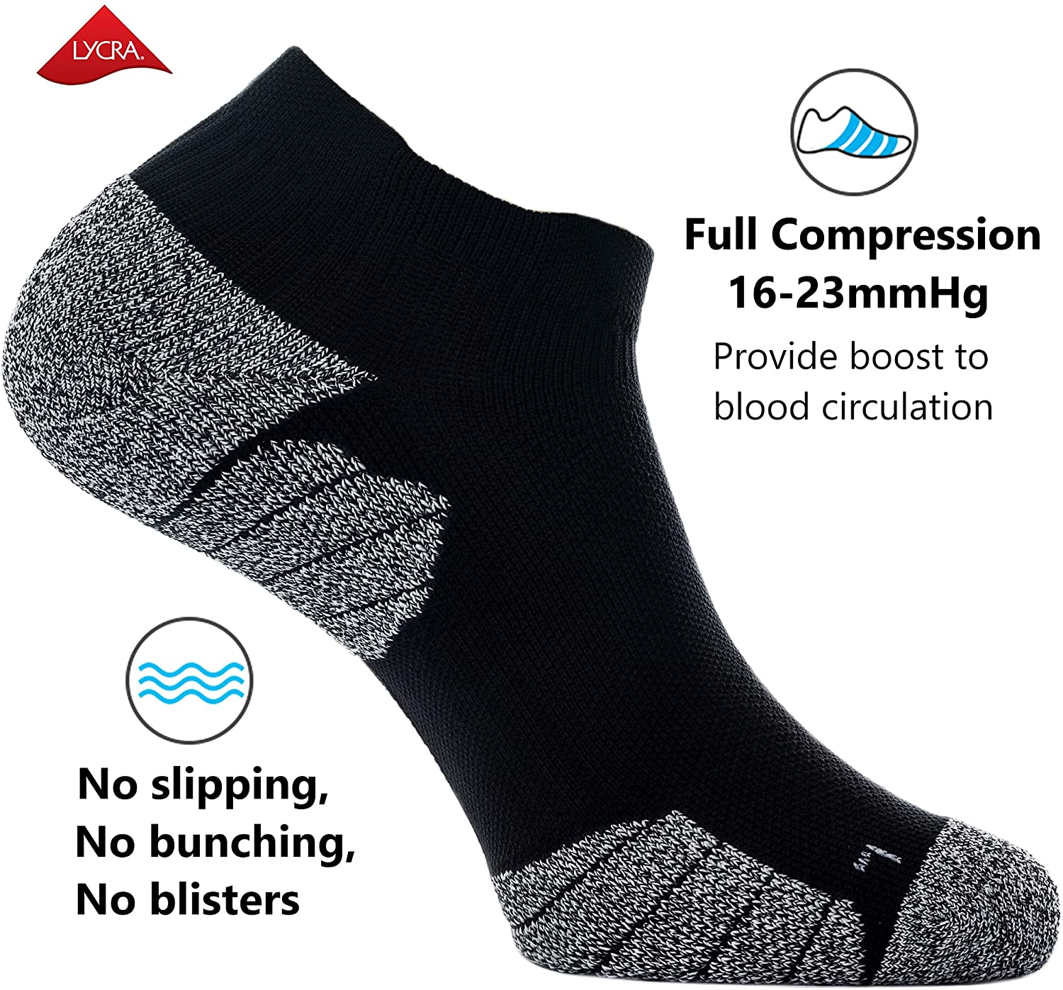 CWVLC Unisex Cushioned Compression Athletic Ankle Socks Multipack CWVLC Unisex Cushioned Compression Athletic Ankle Socks Multipack