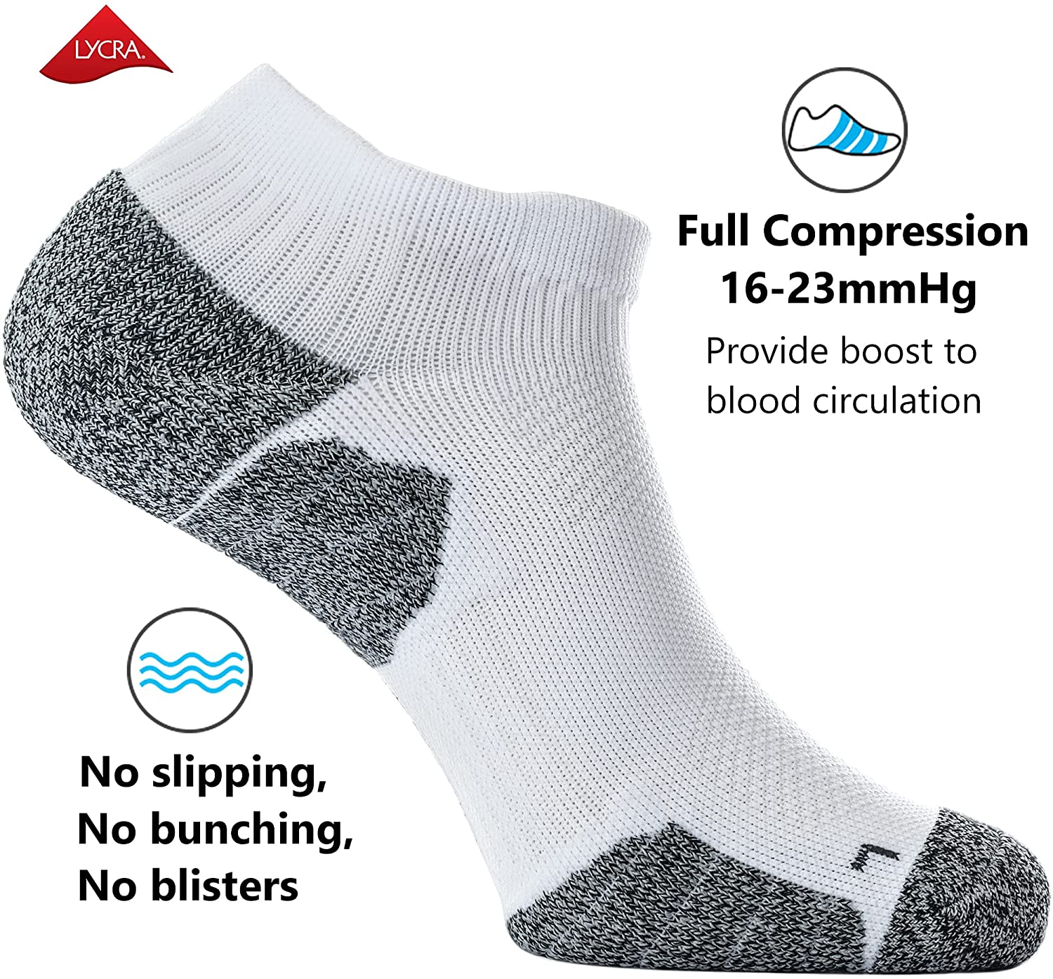 CWVLC Unisex Cushioned Compression Athletic Ankle Socks Multipack CWVLC Unisex Cushioned Compression Athletic Ankle Socks Multipack