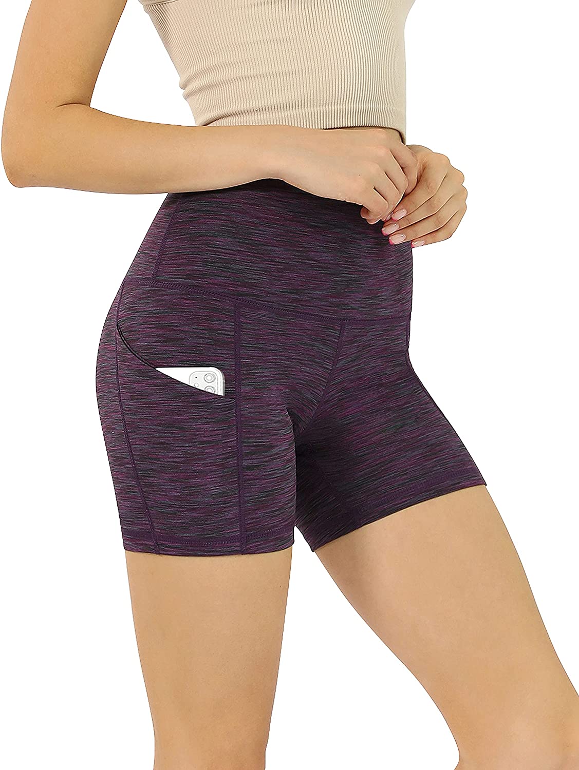 Tummy Control Non See Through Workout Running Yoga Shorts ODODOS Women's High Waist Biker Shorts with Pockets Tummy Control Non See Through Workout Running Yoga Shorts ODODOS Women's High Waist Biker Shorts with Pockets
