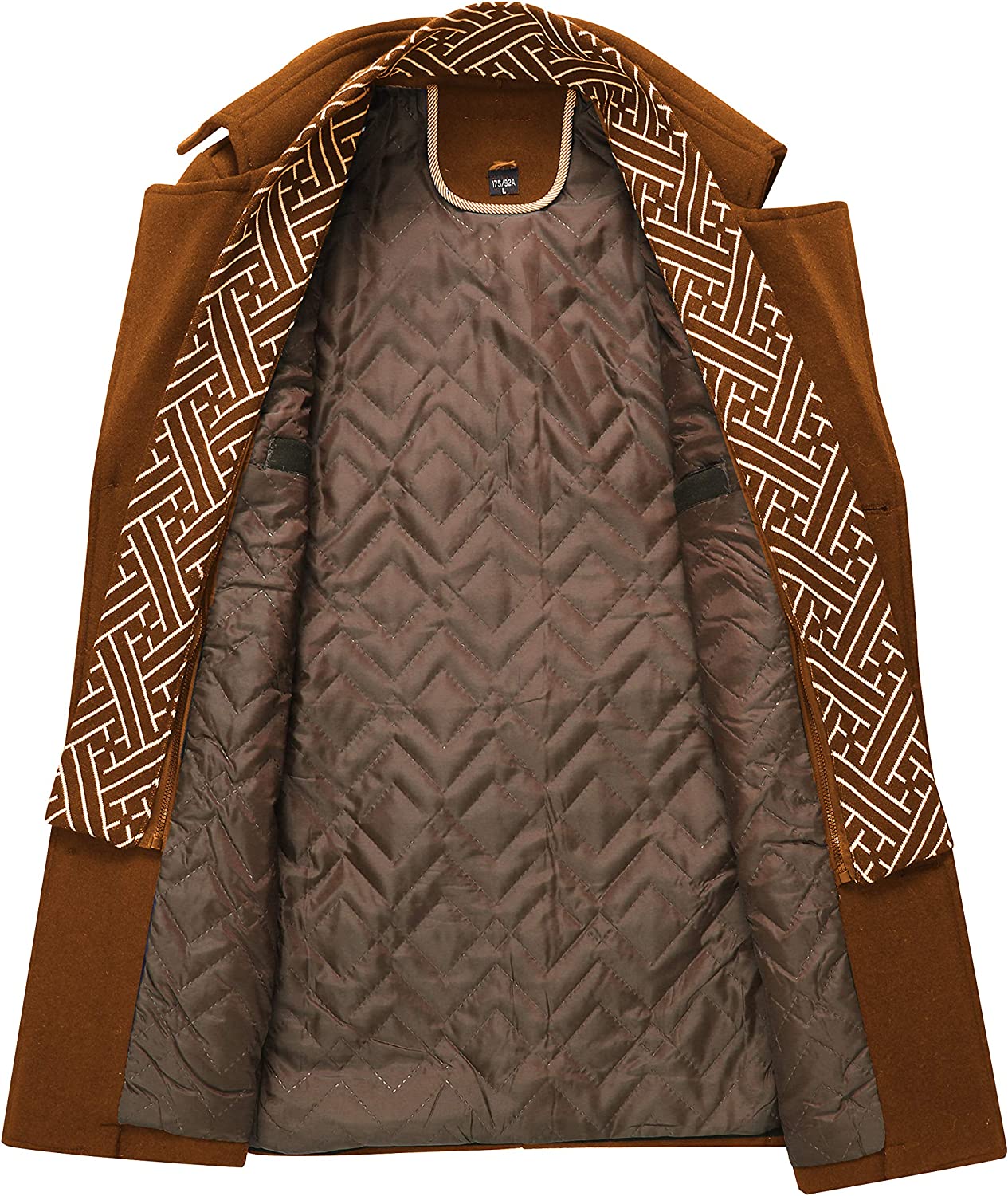 INVACHI Men's Single breasted Mid-length Winter Woolen Business Coat with Free Detachable Soft Touch Wool Scarf INVACHI Men's Single breasted Mid-length Winter Woolen Business Coat with Free Detachable Soft Touch Wool Scarf