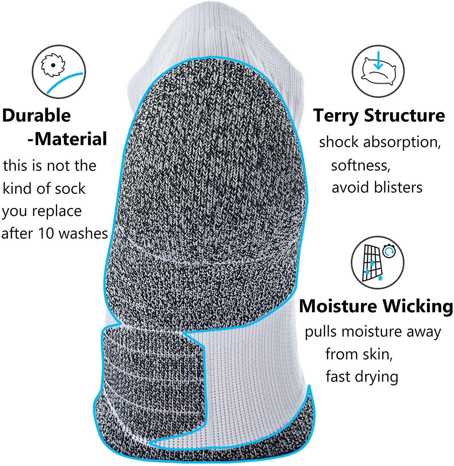 CWVLC Unisex Cushioned Compression Athletic Ankle Socks Multipack CWVLC Unisex Cushioned Compression Athletic Ankle Socks Multipack