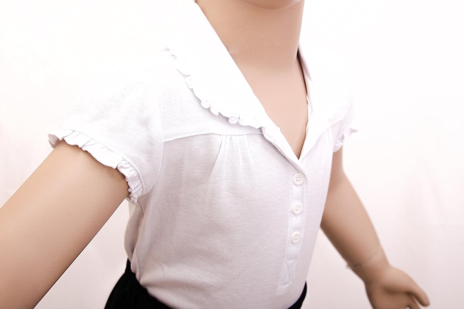 Girl Toppy School Uniform Girls' Short Ruffle Sleeve Top Girl Toppy School Uniform Girls' Short Ruffle Sleeve Top