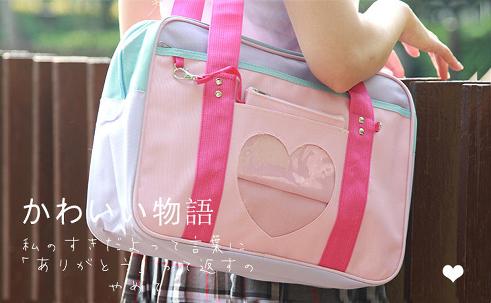 Women Handbag Japanese Style Heart Shape School Handbags JK Bags Girls Lolita Shoulderbag Cosplay Anime Tote Bag Women Handbag Japanese Style Heart Shape School Handbags JK Bags Girls Lolita Shoulderbag Cosplay Anime Tote Bag