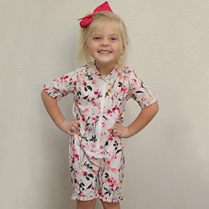 Short Sleeve Bathing Suit Swimsuit Cadocado Girls Print Zip Rash Guard Swimwear Ruffled UPF 50 Short Sleeve Bathing Suit Swimsuit Cadocado Girls Print Zip Rash Guard Swimwear Ruffled UPF 50