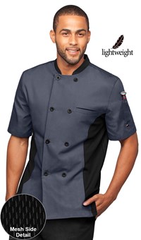 Short Sleeves Only Women's Ladies Side Mesh Chef's Coat Jacket By Uniformates Black, Large Short Sleeves Only Women's Ladies Side Mesh Chef's Coat Jacket By Uniformates Black, Large