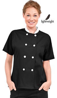 Short Sleeves Only Women's Ladies Side Mesh Chef's Coat Jacket By Uniformates Black, Large Short Sleeves Only Women's Ladies Side Mesh Chef's Coat Jacket By Uniformates Black, Large
