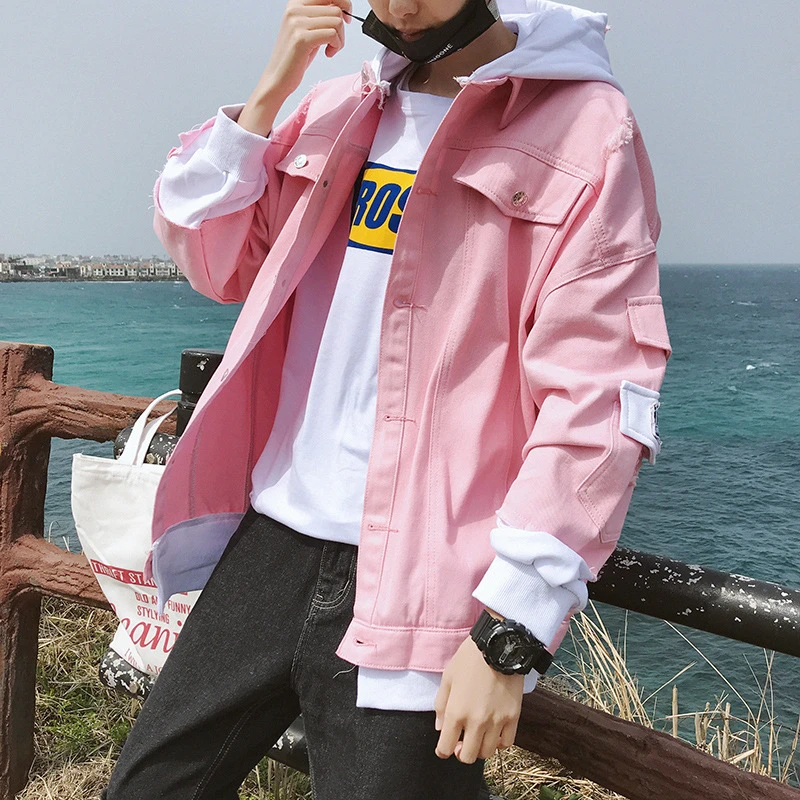 KPOP Rapper Denim Jacket Jeans Love Printed Fashion Sport Hip Hop Hoodie KPOP Rapper Denim Jacket Jeans Love Printed Fashion Sport Hip Hop Hoodie