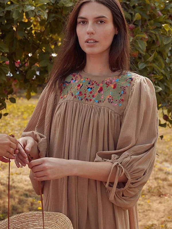 Miessial Women's Boho Off Shoulder Embroidery Midi Dresses Summer Elegant V-Neck Ruffle Dress Miessial Women's Boho Off Shoulder Embroidery Midi Dresses Summer Elegant V-Neck Ruffle Dress